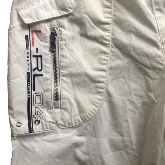 VTG Ralph Lauren Active White Logo Cotton Blend Capri Crop Pant Pockets Sz. 6X18 - Picture 2 of 7
